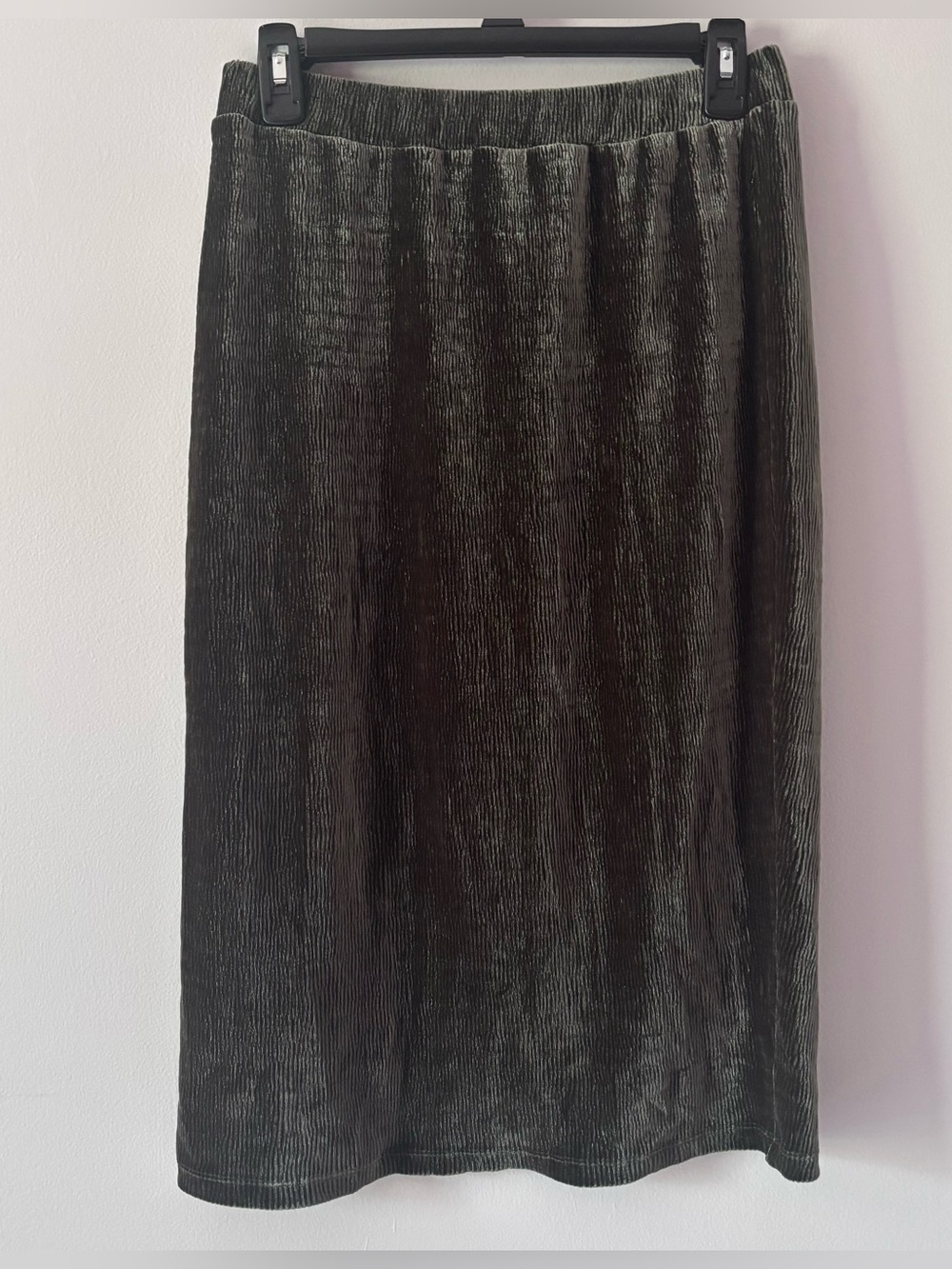 Women’s Who What Wear Olive Ribbed Velvet Midi Skirt